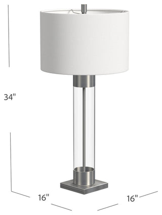 Tennison Table Lamp - Clear/Brushed Nickel