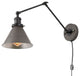Industrial Wall Lamp Adjustable Wall Sconces Plug-in Sconces Brushed Silver