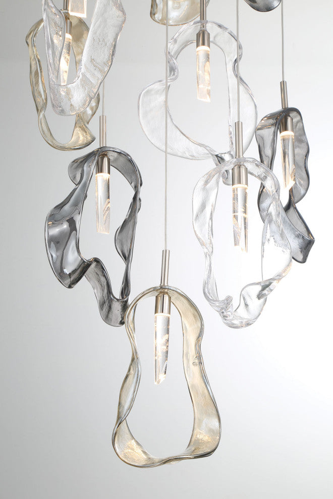 Norah 12L 24" Polished Nickel Mix Chandelier