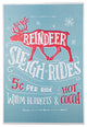Wood Wall Art with "Sleigh Rides" Writing Design Smooth Blue Finish