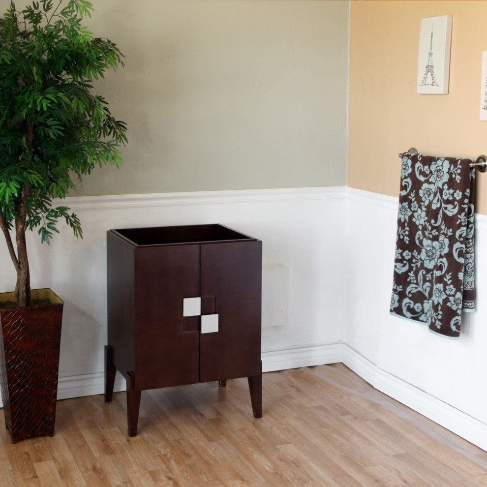 25" Single Sink Vanity-Wood-Walnut