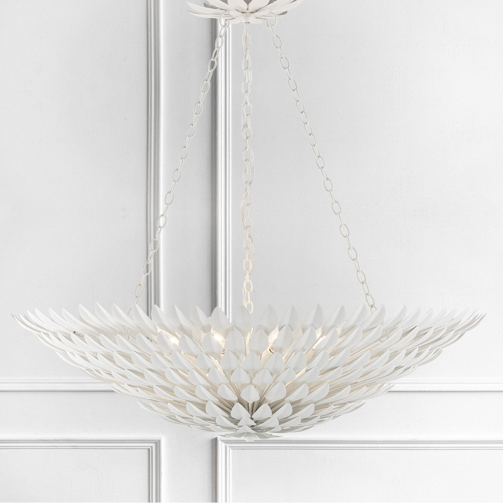 Broche 8-Light Matte White Chandelier