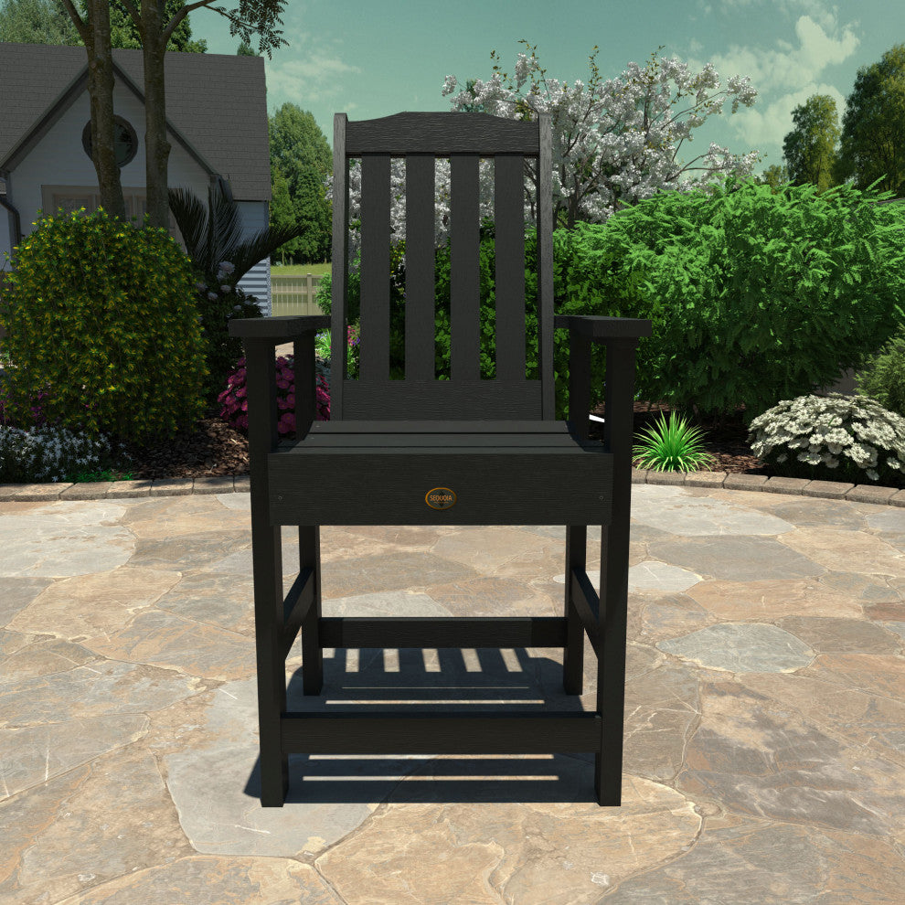Springville Counter Dining Arm Chair, Weathered Acorn, Black