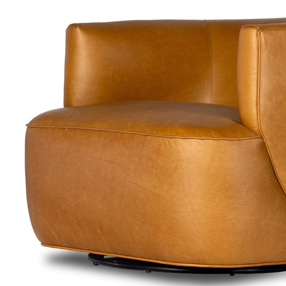 Mila Swivel Chair-Osorno Camel