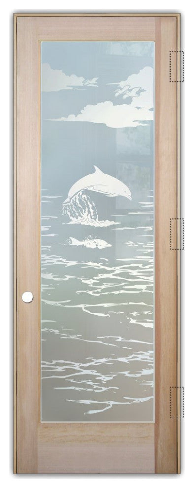 Interior Prehung Door or Interior Slab Door - Dolphins in the Shimmer -...