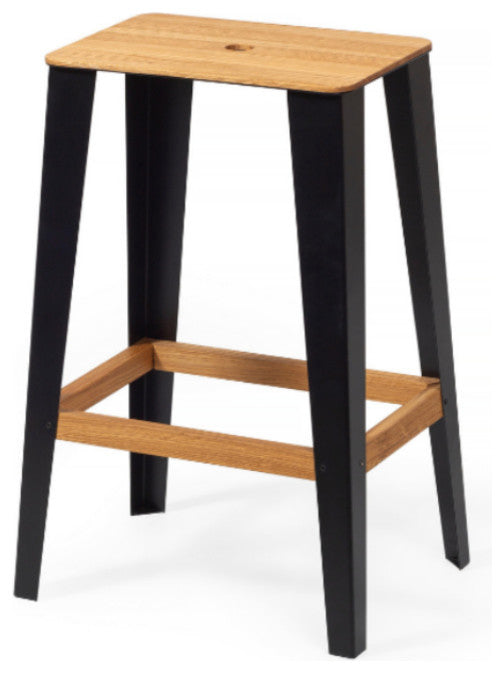 Wild Wooden Industrial 23.62" Bar Stool, Black