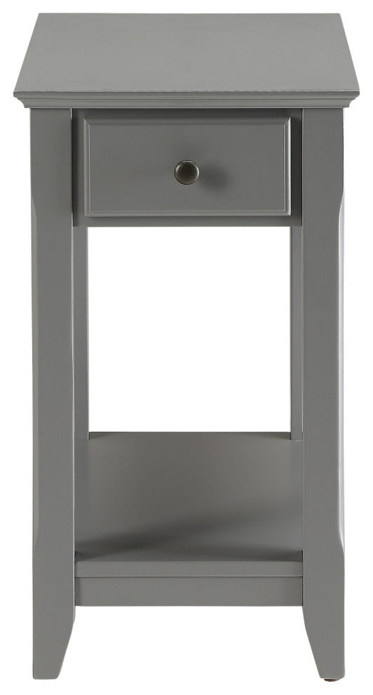 Cutie Compact Gray Single Drawer End Table
