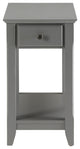 Cutie Compact Gray Single Drawer End Table