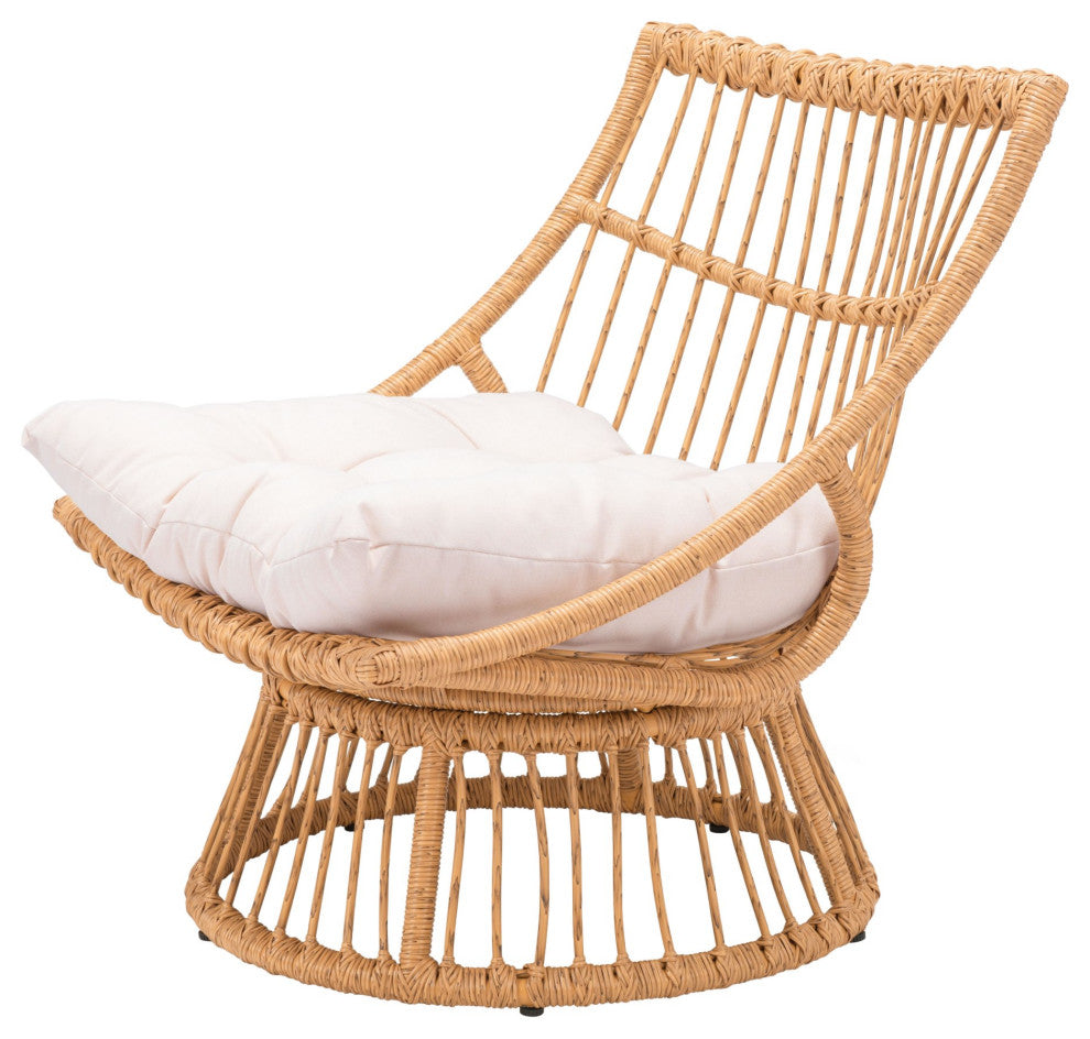 Lounge Chair, Aluminum, Metal, Beige, Natural, Outdoor Patio Balcony Garden