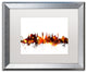 Michael Tompsett 'Glasgow Scotland Skyline Red' Matted Framed Art, 16x20