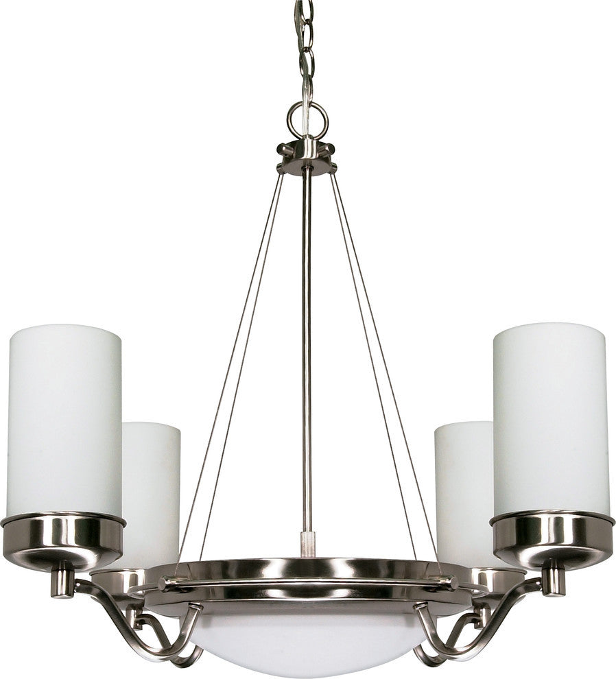 Polaris - 6 Light - 29" Chandelier Satin Frosted Glass Shades
