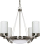 Polaris - 6 Light - 29" Chandelier Satin Frosted Glass Shades