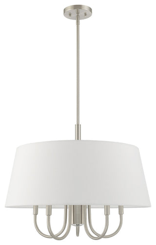 Livex Lighting Brushed Nickel 5 + 1 * Light Pendant Chandelier