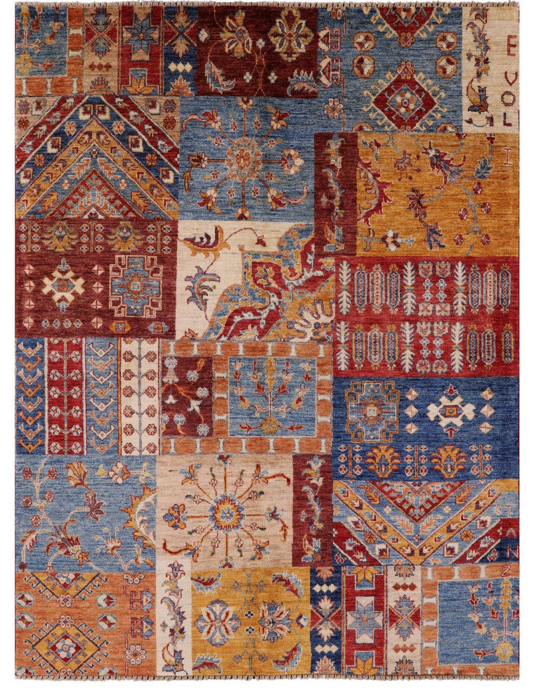 5' 2" X 6' 9" Handmade Super Kazak Wool Rug Q11026