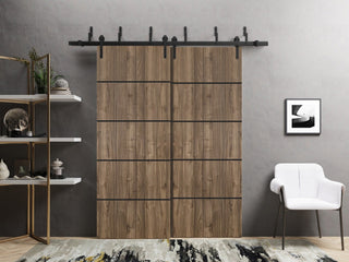 Slab Barn Door Panel 24 x 96 | Planum 0015 Walnut with  | Sturdy Finished