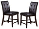 Upholstered Counter Height Chairs in Espresso Finish, Set of 2