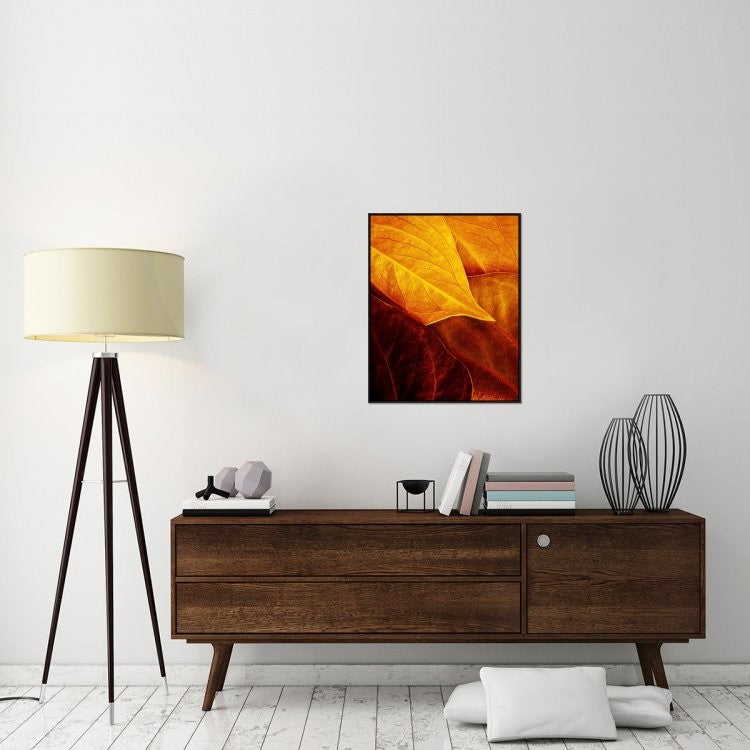 "Leaves" Framed Canvas Giclee by Luiz Laercio, 25x31"