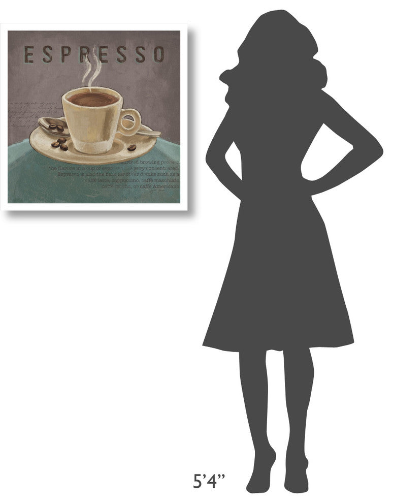 "Coffee and Co III Teal and Gray" Digital Paper Print by Janelle Penner, 26"x26"