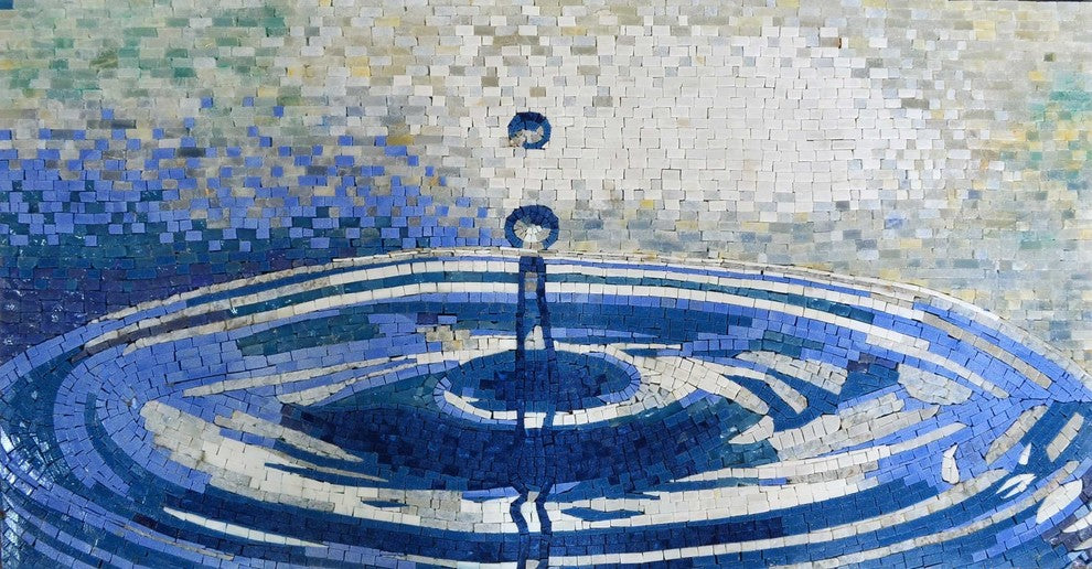 Waterdrop Ruffle Marble Mosaic, 26"x46"