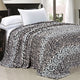 Black White Leopard Safari Flannel Fleece Blanket, Queen