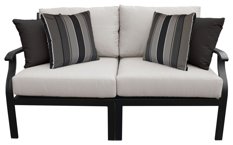 kathy ireland Madison Ave. 2 Piece Aluminum Patio Furniture Set 02a, Truffle
