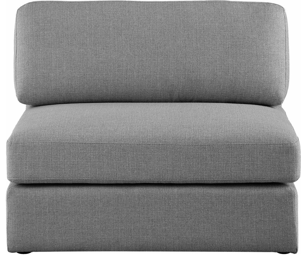 Beckham Beige Durable Linen Textured Fabric Armless, Grey, Armless Chair