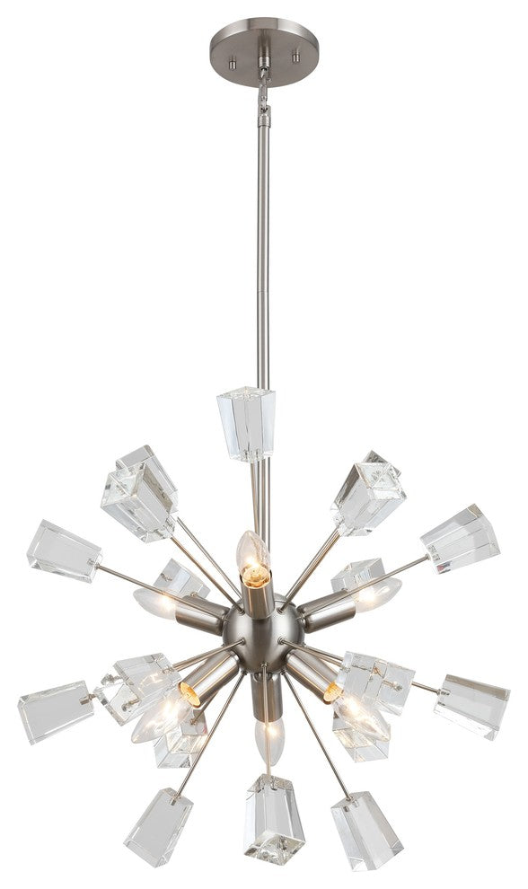 Woodbridge Lighting Stardust 6-Light Sputnik Chandelier, Satin Nickel