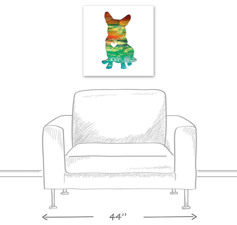 Designs Direct Creative Group Paint Silhouette Corgi 20x20 Canvas Wall Art