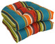 19" U-Shaped Patterned Tufted Dining Chair Cushions, Set of 2, Westport Teal