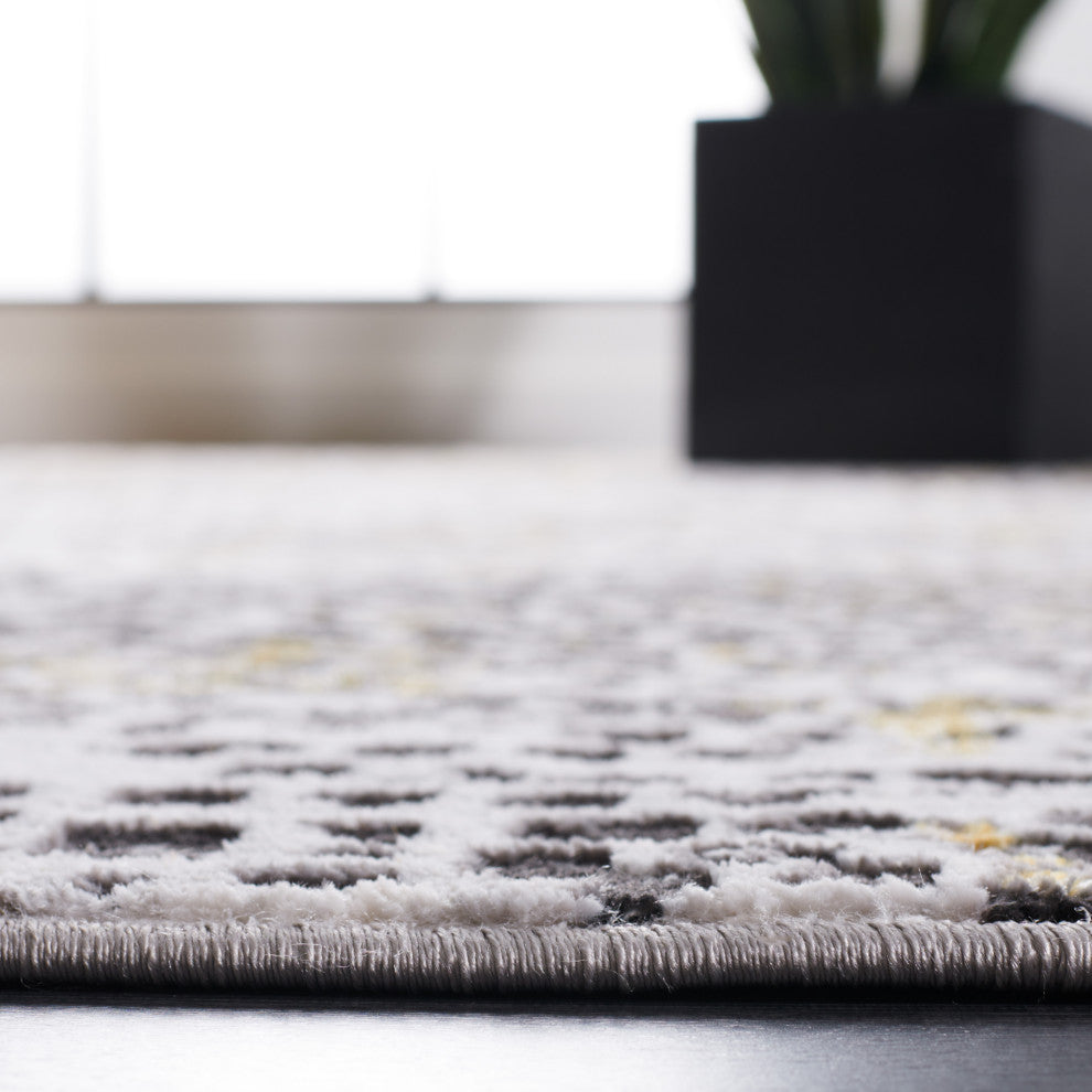 Safavieh Amelia Collection, ALA254 Rug, Charcoal/Gold, 9'x12'