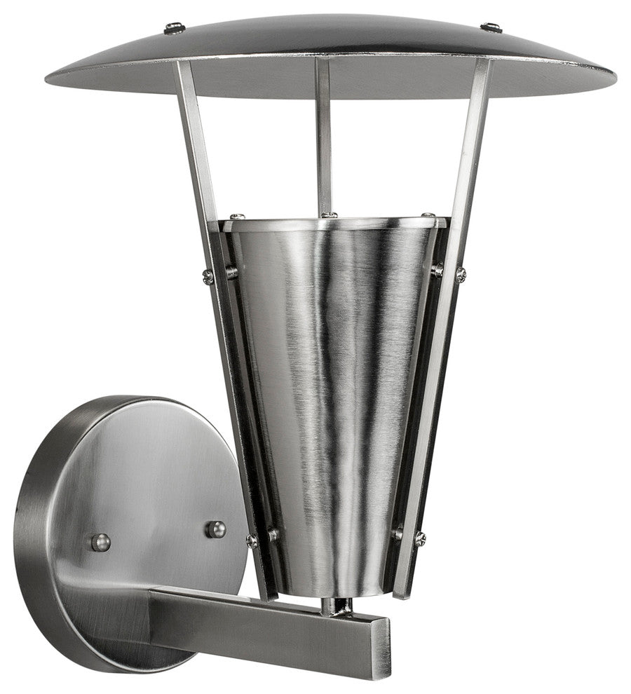 1 Light Outdoor Wall Lantern, Brushed Nickel