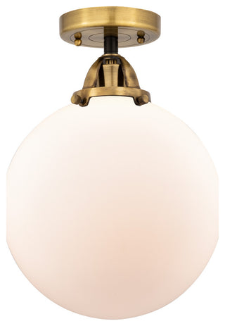 Beacon Semi-Flush Mount, Black Antique Brass, Matte White, Matte White