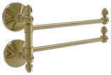 Monte Carlo 2 Swing Arm Towel Rail, Unlacquered Brass