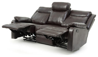Wendover Faux Leather Double Reclining Sofa, Dark Brown