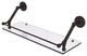 Prestige Que New 24" Floating Glass Shelf with Gallery Rail, Venetian Bronze