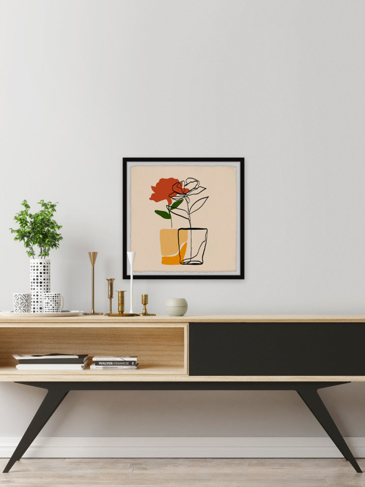 "A Single Flower" Framed Painting Print, 12x12