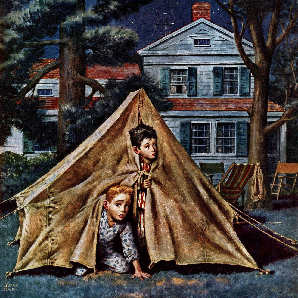 "Backyard Campers" Painting Print on Canvas by Amos Sewell