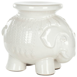 Safavieh Ceramic Elephant Stool, White