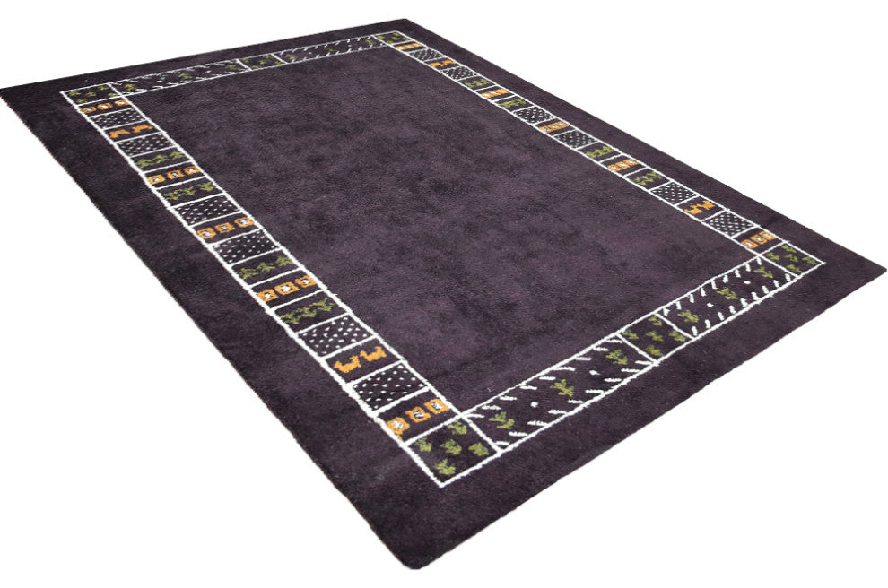 HAND KNOTTED LOOM SILK ECO-FRIENDLY AREA RUG -6'x9',Rectangle,Brown,Contemporary