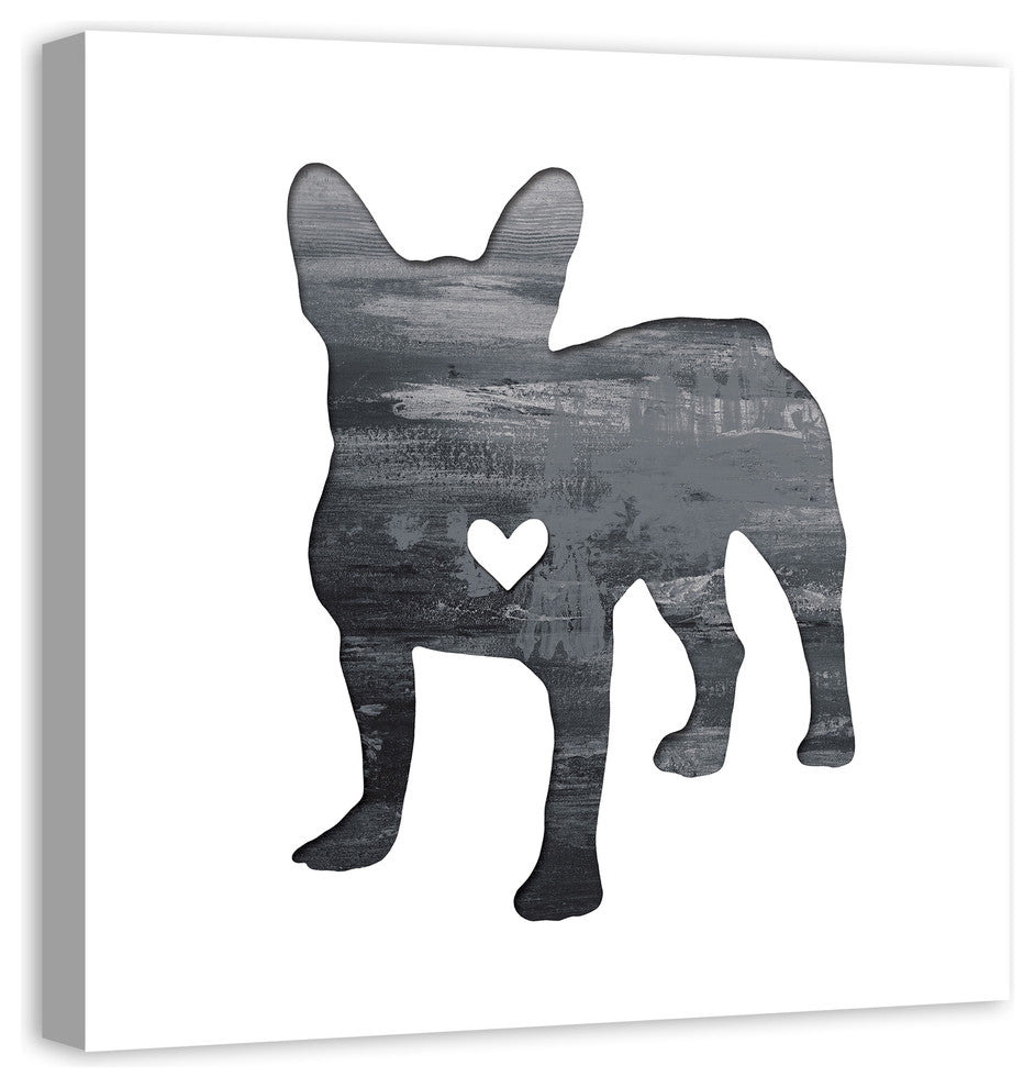 Designs Direct Creative Group Ink Silhouette Frenchie 30x30 Canvas Wall Art