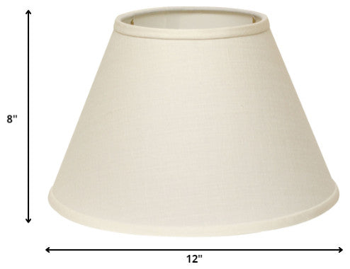 12" White Premium Empire Slanted Linen Lampshade