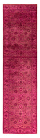 Overdyed One-of-a-Kind Hand-Knotted Area Rug Pink, 2' 6" x 10' 1"