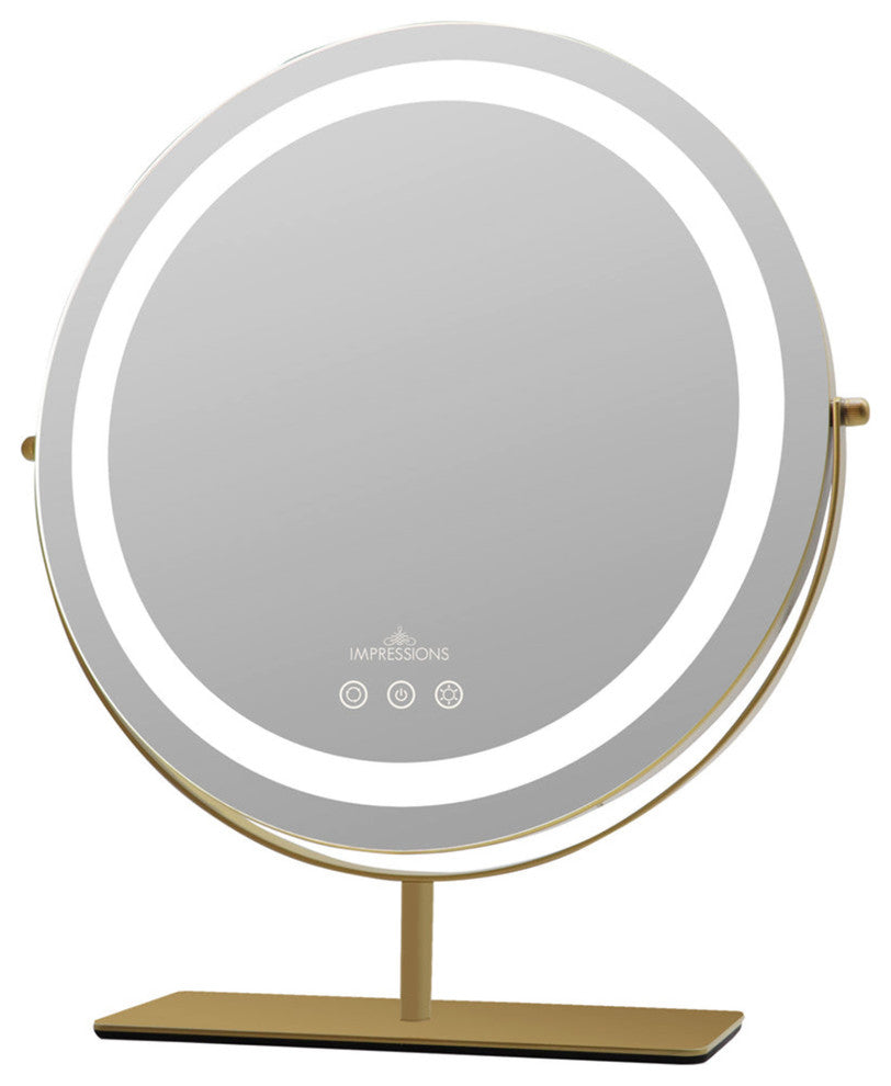Aura Tri Tone LED Makeup Mirror, Gold