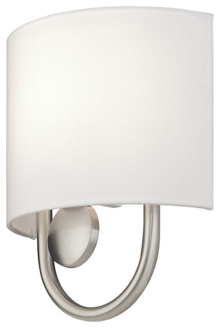 Stratton 1 Light Brushed Nickel ADA Sconce with Hand Crafted Off-White Shade