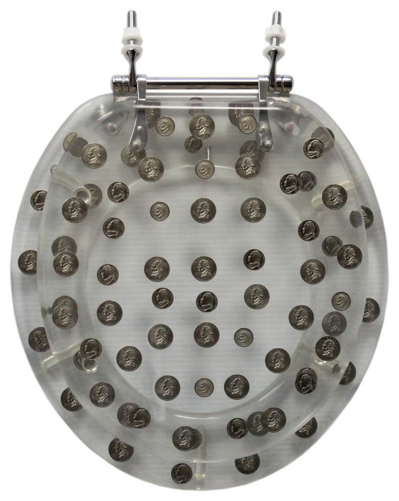 Trimmer Decorative Toilet Seat With Replica Coins