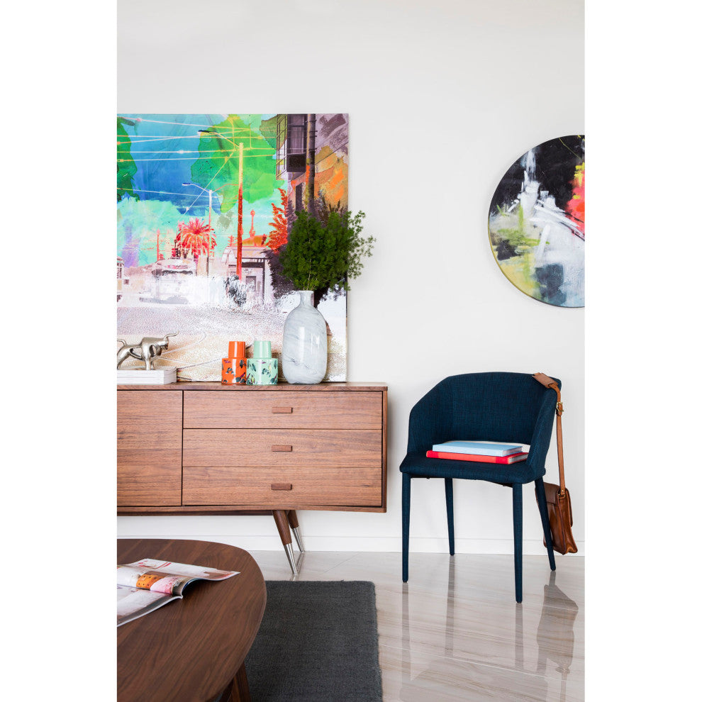 Retro William Dining Chair Navy Blue - Blue