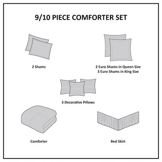 Hampton Hill Canovia Springs 9 Piece Jacquard Comforter Set, King