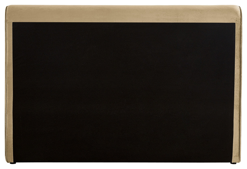 Sloan Black Velvet Full Bed, Camel, Full