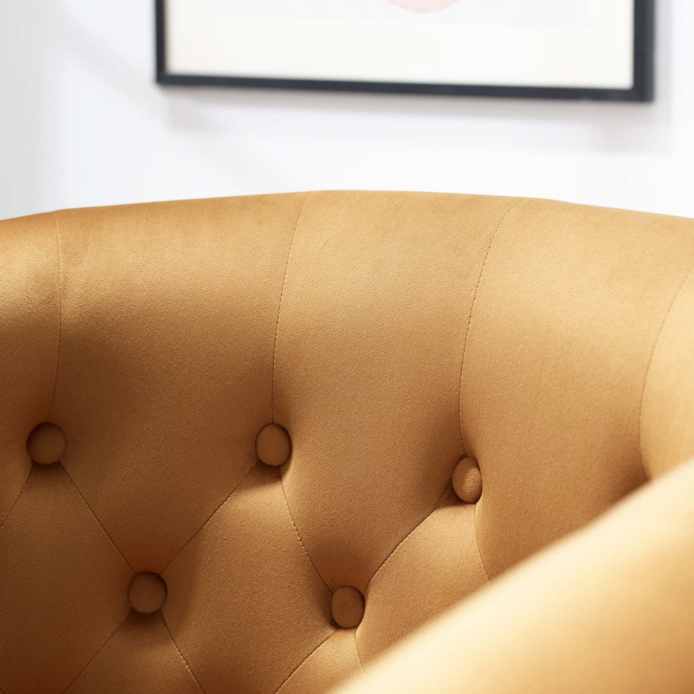 Armchair Accent Chair, Velvet, Brown, Modern, Living Lounge Hotel Hospitality