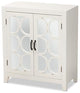 White Finished Wood and Mirrored Glass 2-Door Sideboard